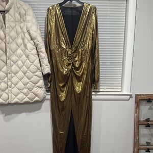 SHEIN Gold Long Sleeve Dress